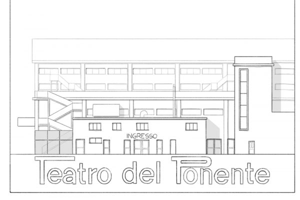 disegno della facciata del Teatro del Ponente
